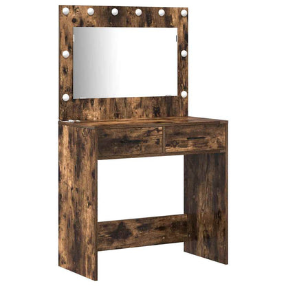 vidaXL Dressing Table 3 pcs Smoked Oak 78.5 x 41 x 135 cm