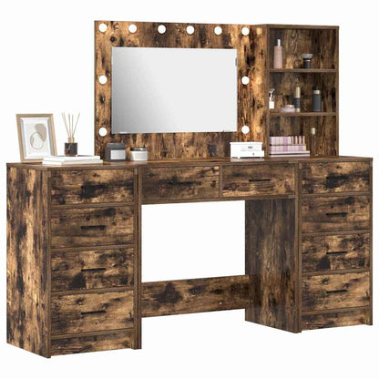 vidaXL Dressing Table 3 pcs Smoked Oak 78.5 x 41 x 135 cm