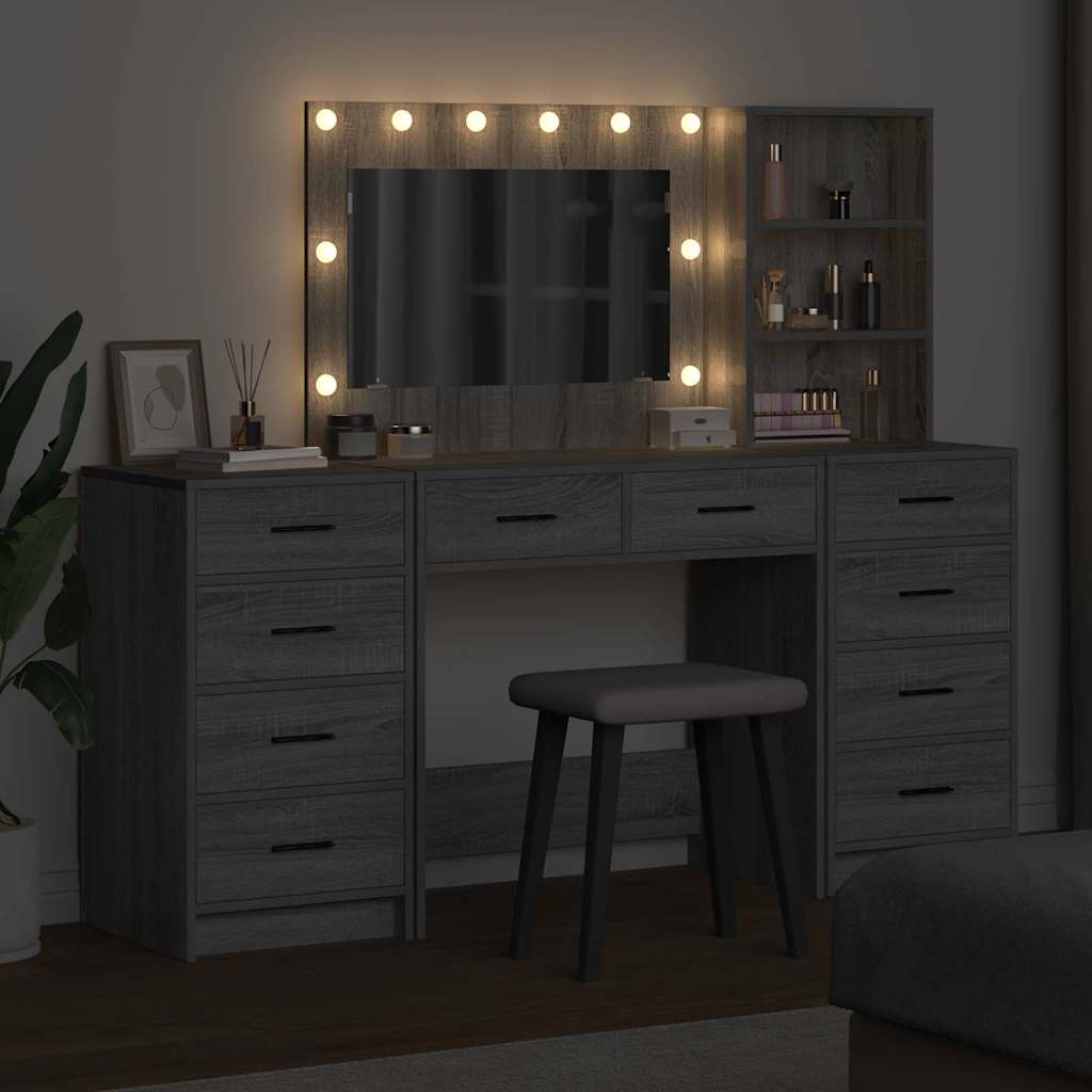 vidaXL Dressing Table 3 pcs Grey Sonoma 78.5 x 41 x 135 cm