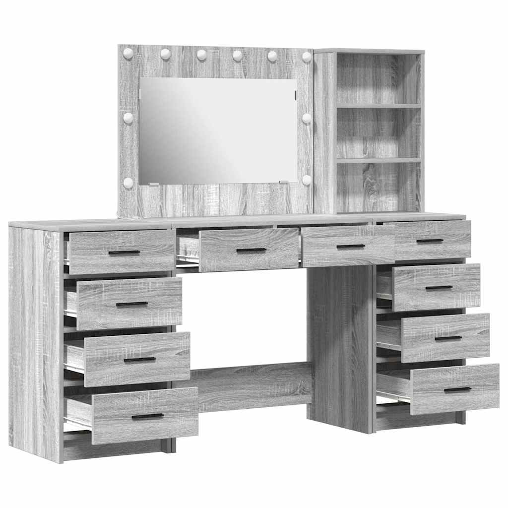 vidaXL Dressing Table 3 pcs Grey Sonoma 78.5 x 41 x 135 cm