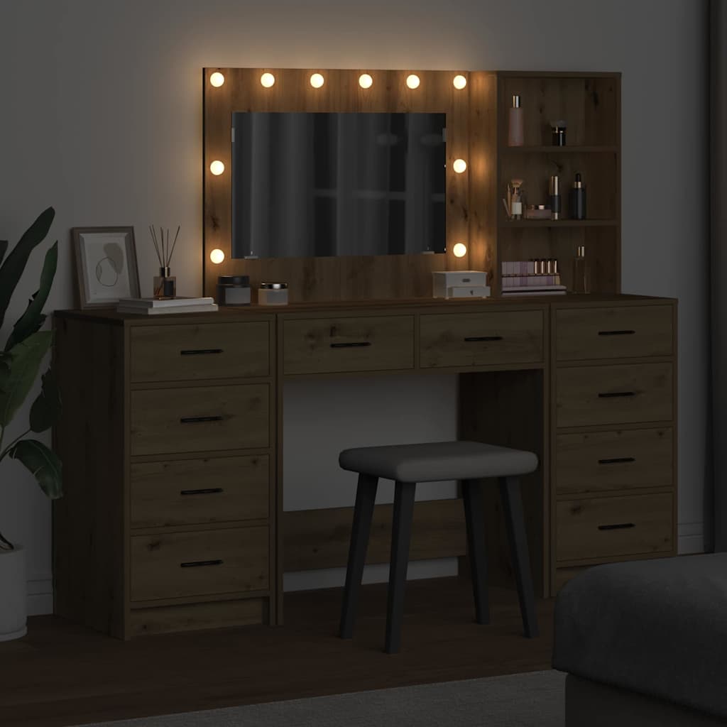 vidaXL Dressing Table 3 pcs Artisan Oak 78.5 x 41 x 135 cm