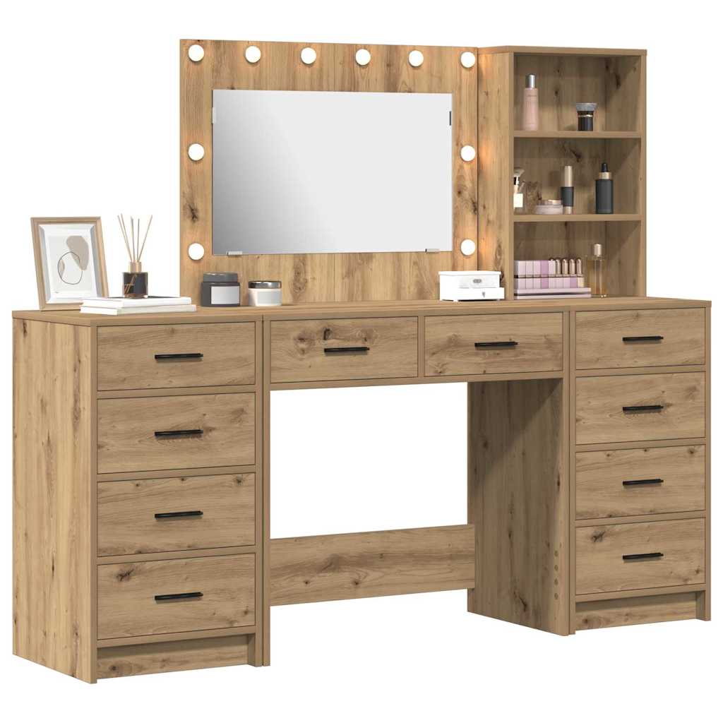 vidaXL Dressing Table 3 pcs Artisan Oak 78.5 x 41 x 135 cm