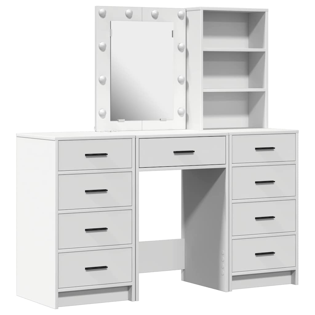 vidaXL Dressing Table 3 pcs White 40 x 41 x 135 cm Engineered Wood