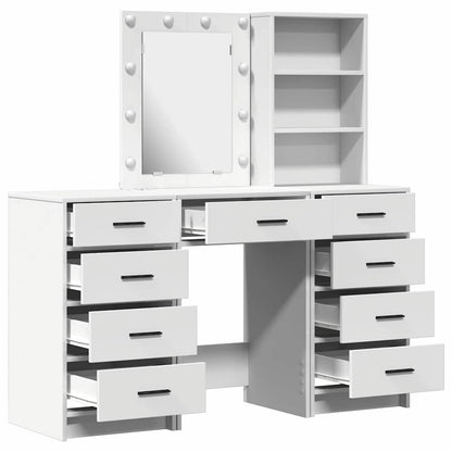 vidaXL Dressing Table 3 pcs White 40 x 41 x 135 cm Engineered Wood