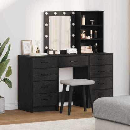 vidaXL Dressing Table 3 pcs Black 40 x 41 x 135 cm Engineered Wood