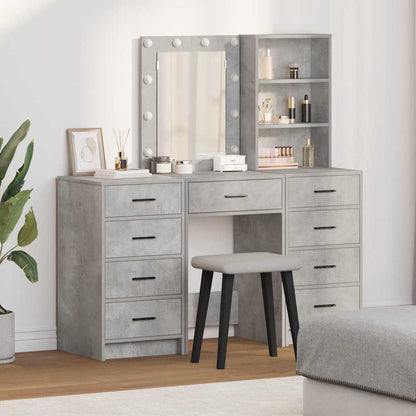 vidaXL Dressing Table 3 pcs Grey 40 x 41 x 135 cm Engineered Wood