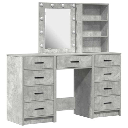 vidaXL Dressing Table 3 pcs Grey 40 x 41 x 135 cm Engineered Wood