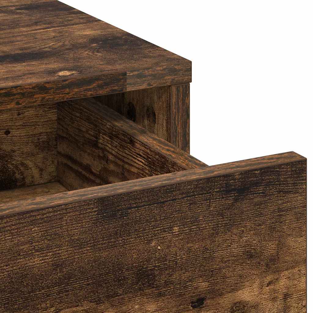 vidaXL Dressing Table with Mirror Lights 3 pcs Brown Engineered wood