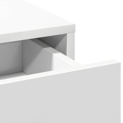 vidaXL Dressing Table with Mirror Lights 2 pcs White Engineered wood