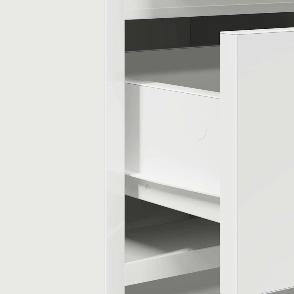 vidaXL Dressing Table with Mirror Lights 2 pcs White Engineered wood