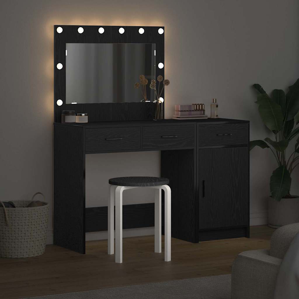 vidaXL Dressing Table 2 pcs Black 40 x 41 x 75 cm Engineered Wood