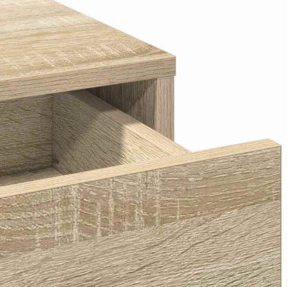 vidaXL Dressing Table with Mirror Lights 2 pcs Brown Engineered wood