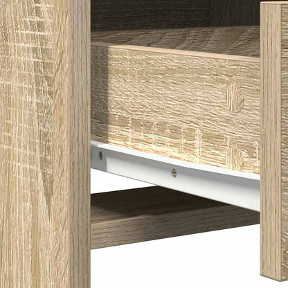vidaXL Dressing Table with Mirror Lights 2 pcs Brown Engineered wood