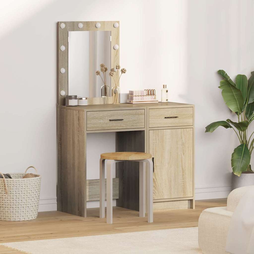 vidaXL Dressing Table 2 pcs Brown 50 x 41 x 135 cm Engineered Wood