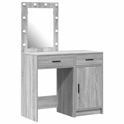 vidaXL Dressing Table 2 pcs Grey 50 x 41 x 135 cm Engineered Wood