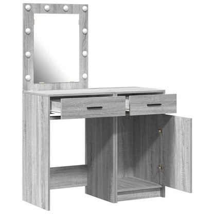 vidaXL Dressing Table 2 pcs Grey 50 x 41 x 135 cm Engineered Wood