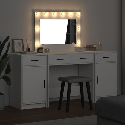 vidaXL Dressing Table 3 pcs White 78.5 x 41 x 135 cm Engineered Wood