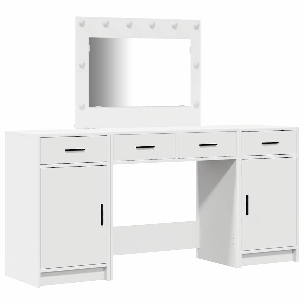 vidaXL Dressing Table 3 pcs White 78.5 x 41 x 135 cm Engineered Wood