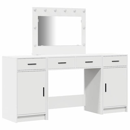 vidaXL Dressing Table 3 pcs White 78.5 x 41 x 135 cm Engineered Wood