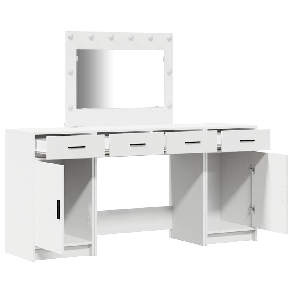 vidaXL Dressing Table 3 pcs White 78.5 x 41 x 135 cm Engineered Wood