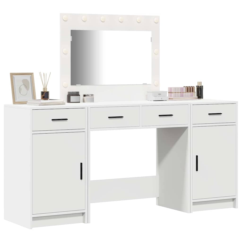 vidaXL Dressing Table 3 pcs White 78.5 x 41 x 135 cm Engineered Wood