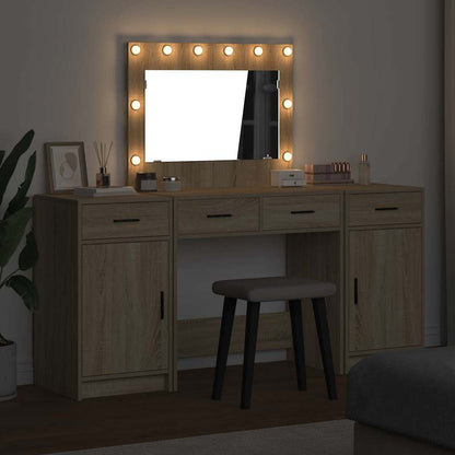 vidaXL Dressing Table 3 pcs Brown 78.5 x 41 x 135 cm Engineered Wood