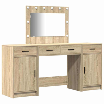 vidaXL Dressing Table 3 pcs Brown 78.5 x 41 x 135 cm Engineered Wood