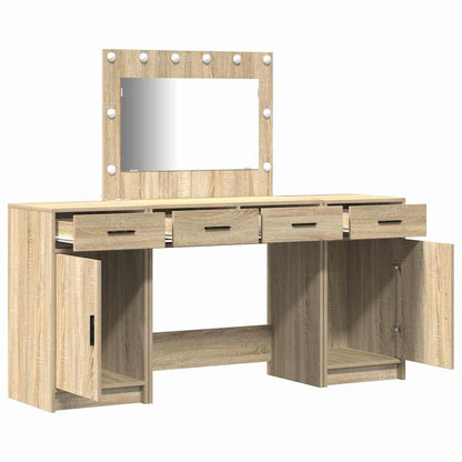vidaXL Dressing Table 3 pcs Brown 78.5 x 41 x 135 cm Engineered Wood