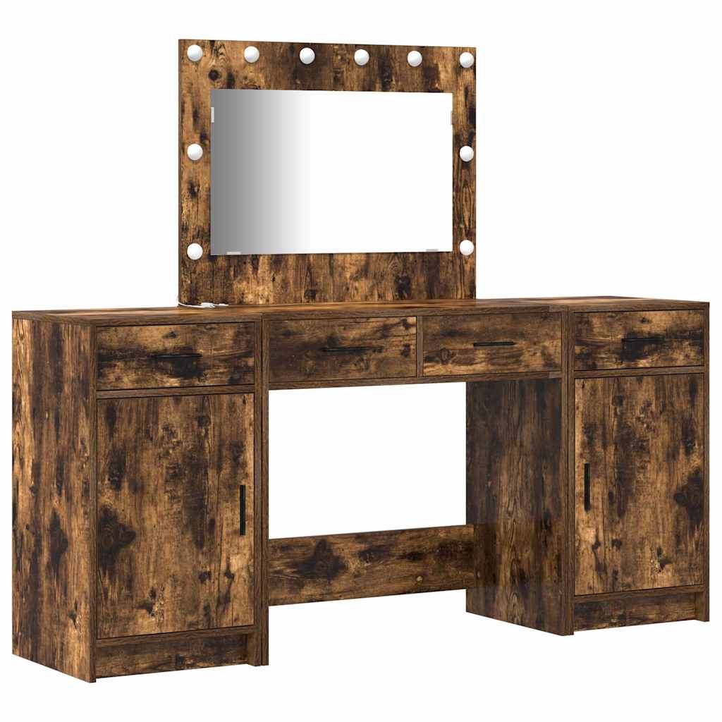 vidaXL Dressing Table 3 pcs Brown 78.5 x 41 x 135 cm Engineered Wood