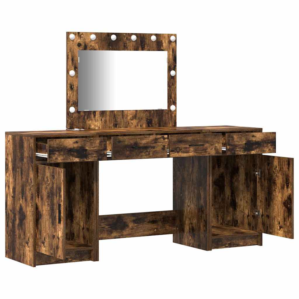 vidaXL Dressing Table 3 pcs Brown 78.5 x 41 x 135 cm Engineered Wood