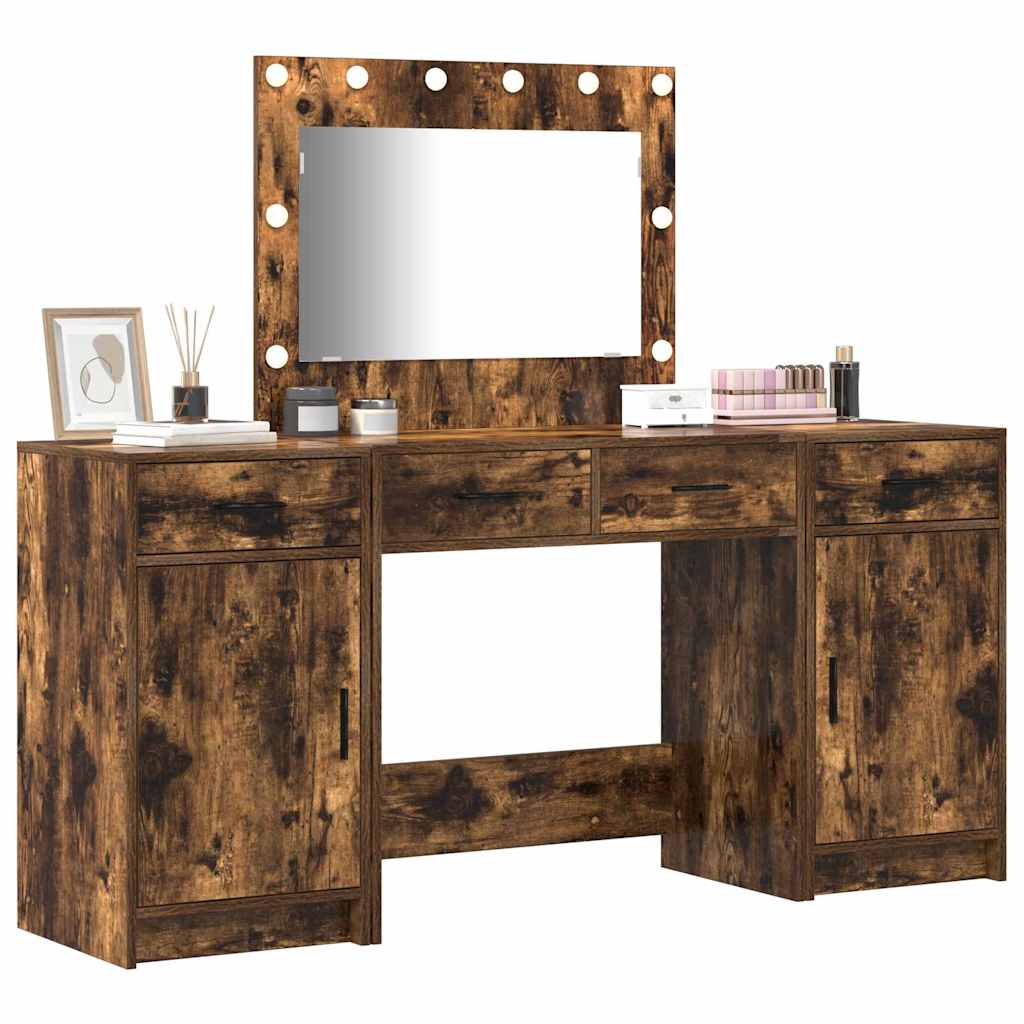 vidaXL Dressing Table 3 pcs Brown 78.5 x 41 x 135 cm Engineered Wood
