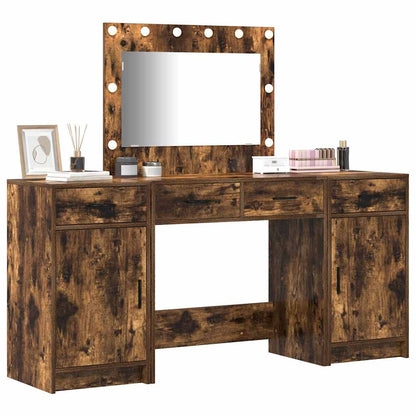 vidaXL Dressing Table 3 pcs Brown 78.5 x 41 x 135 cm Engineered Wood