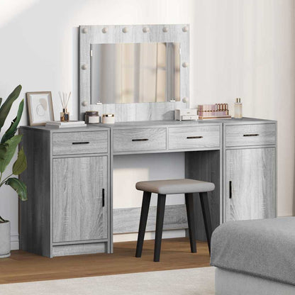 vidaXL Dressing Table 3 pcs Grey 78.5 x 41 x 135 cm Engineered Wood