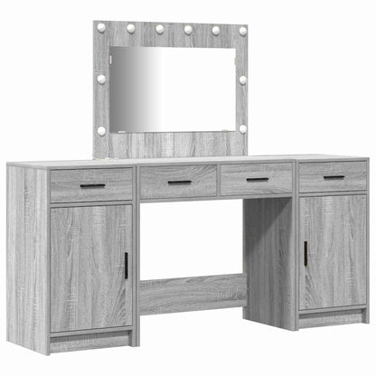 vidaXL Dressing Table 3 pcs Grey 78.5 x 41 x 135 cm Engineered Wood