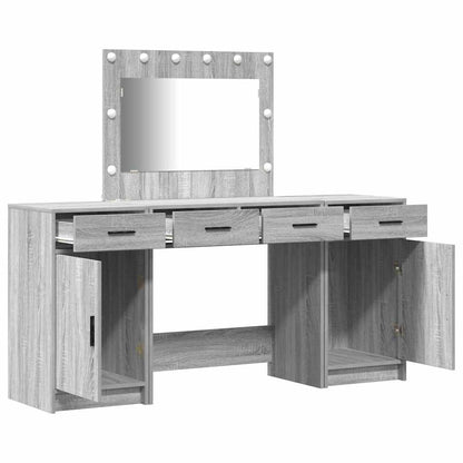 vidaXL Dressing Table 3 pcs Grey 78.5 x 41 x 135 cm Engineered Wood