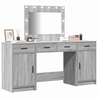 vidaXL Dressing Table 3 pcs Grey 78.5 x 41 x 135 cm Engineered Wood
