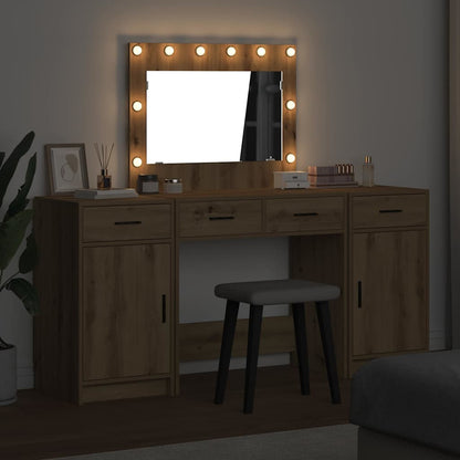 vidaXL Dressing Table 3 pcs Brown 78.5 x 41 x 135 cm Engineered Wood