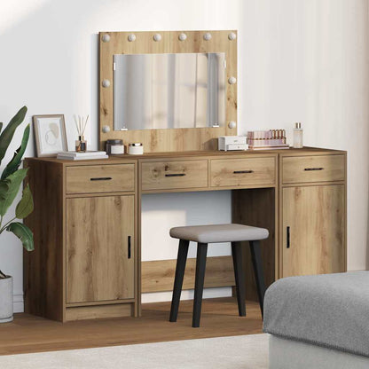vidaXL Dressing Table 3 pcs Brown 78.5 x 41 x 135 cm Engineered Wood