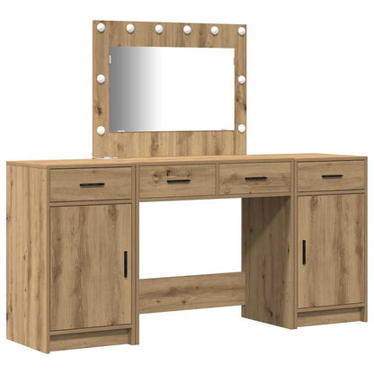 vidaXL Dressing Table 3 pcs Brown 78.5 x 41 x 135 cm Engineered Wood
