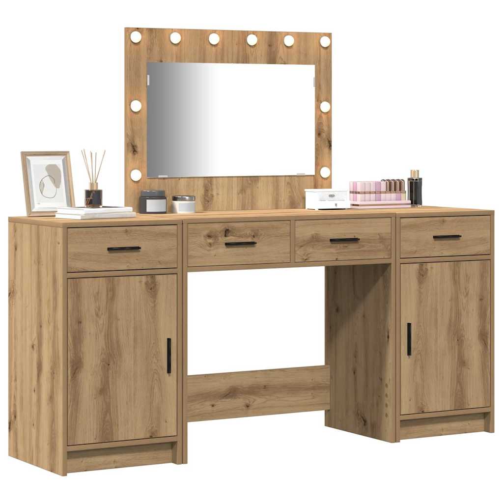 vidaXL Dressing Table 3 pcs Brown 78.5 x 41 x 135 cm Engineered Wood
