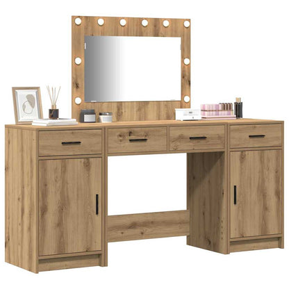vidaXL Dressing Table 3 pcs Brown 78.5 x 41 x 135 cm Engineered Wood