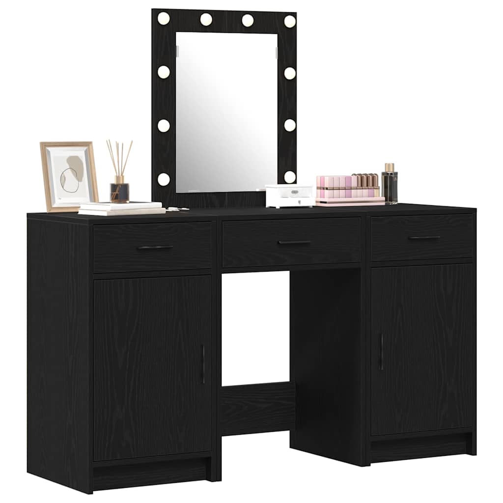 vidaXL Dressing Table Black 50 x 41 x 135 cm Engineered Wood