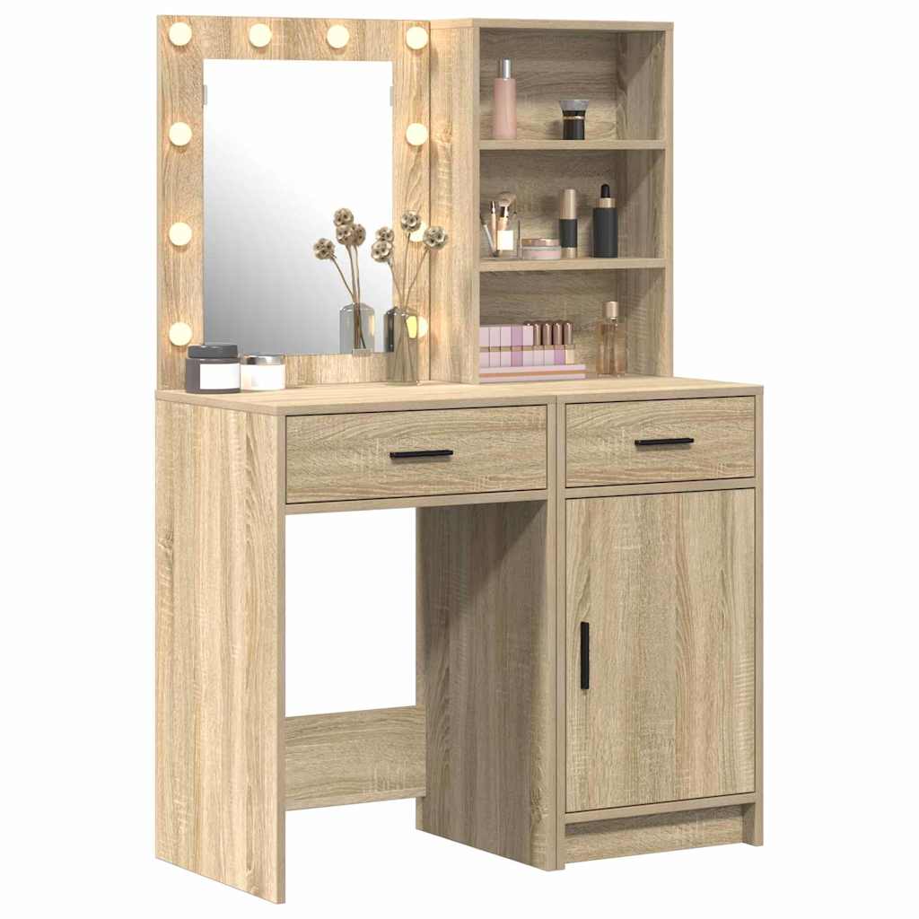 vidaXL Dressing Table Set 2 pcs Sonoma Oak Engineered Wood