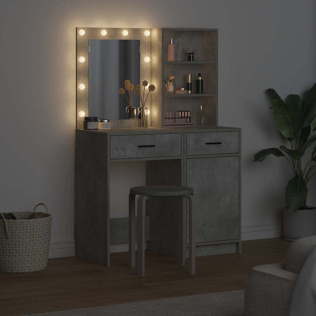 vidaXL Dressing Table Set 2 pcs Concrete Grey Engineered Wood