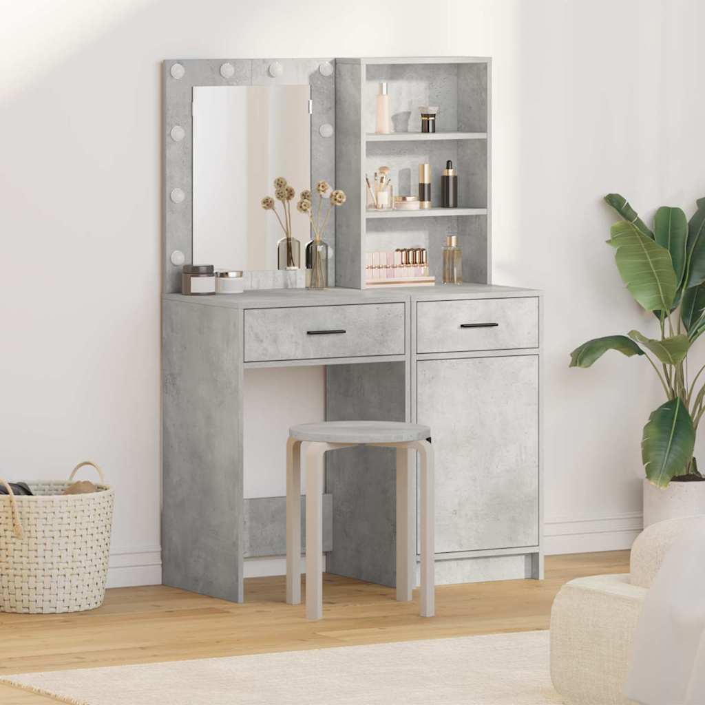 vidaXL Dressing Table Set 2 pcs Concrete Grey Engineered Wood