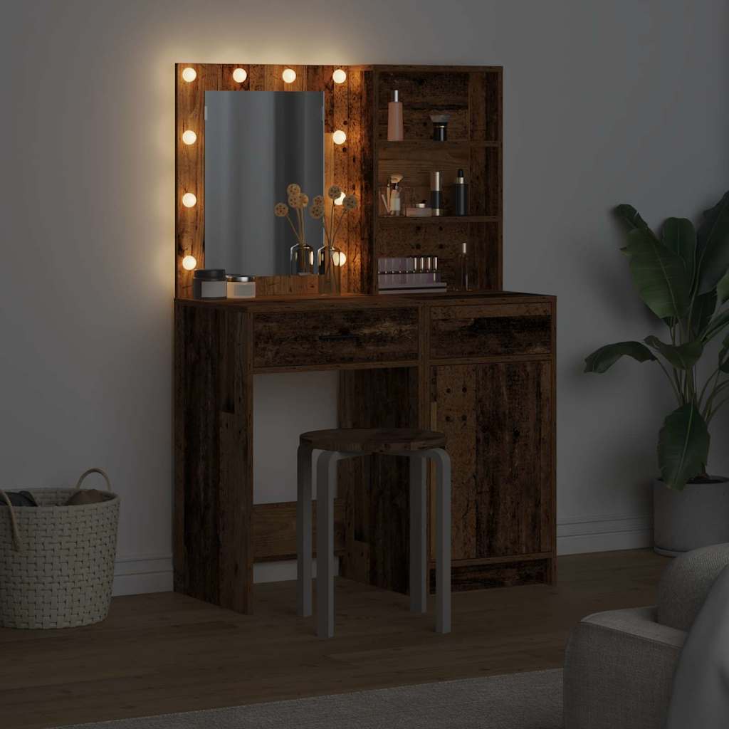 vidaXL Dressing Table Set 2 pcs Old Wood Engineered Wood