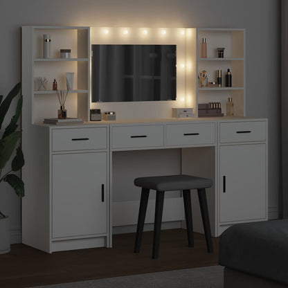 vidaXL Dressing Table Set 3 pcs White Engineered Wood