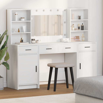 vidaXL Dressing Table Set 3 pcs White Engineered Wood