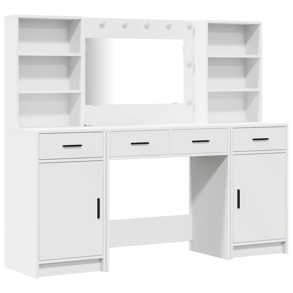 vidaXL Dressing Table Set 3 pcs White Engineered Wood