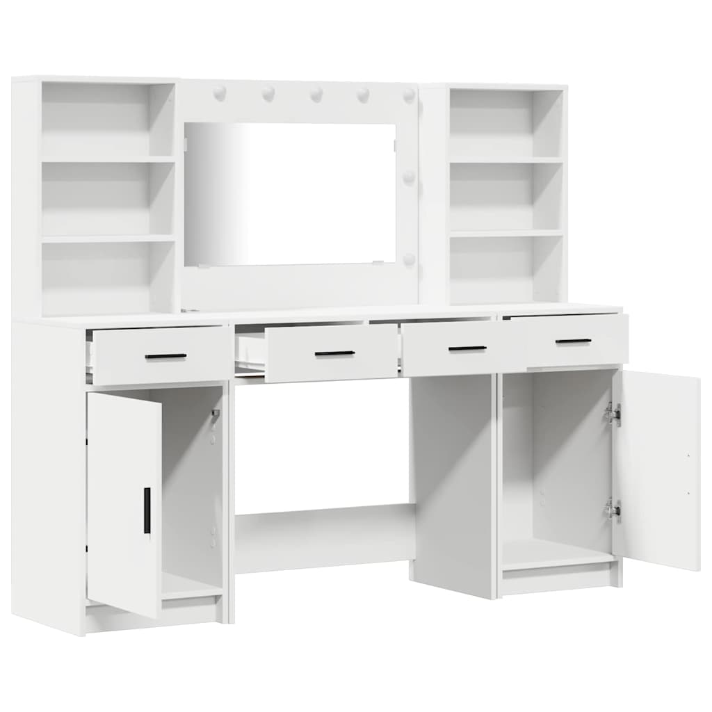 vidaXL Dressing Table Set 3 pcs White Engineered Wood